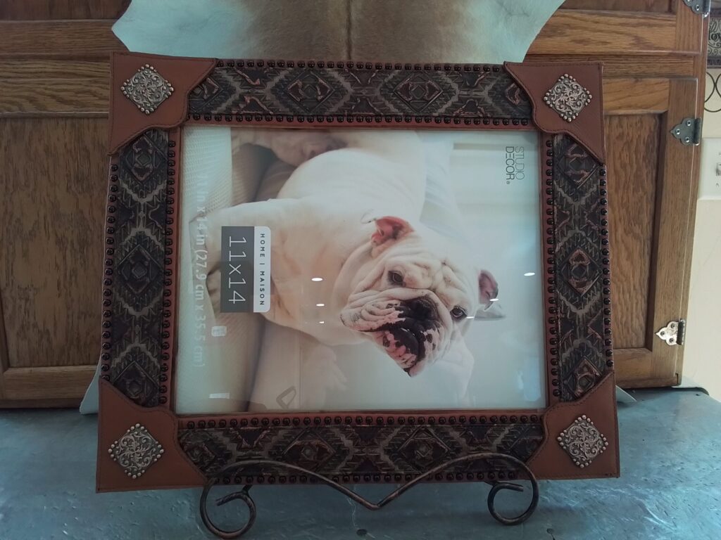 Embossed leather picture frame 11×14