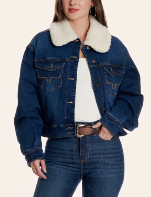 Women’s Kimes Jacket, Leela, Denim with Sherpa Lining