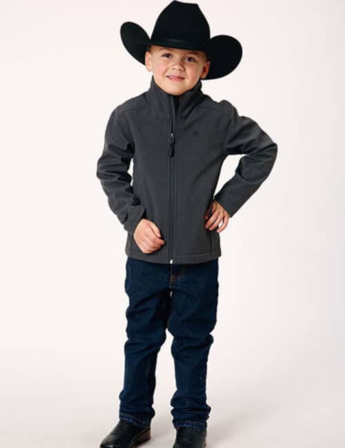 Boys Roper Jacket, Gray Softshell