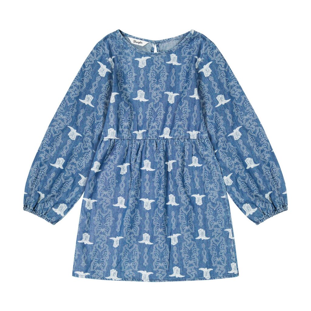 GIRL DENIM BOOT DRESS