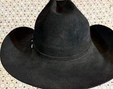 Vtg Resistol Black Gold 20X Beaver Black Western Wear Cowboy Hat USA Long Oval