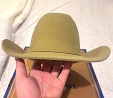 Resistol 4X Bison Tan Wool Felt Western Cowboy Hat Size 7 5/8