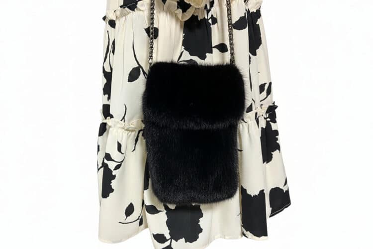 Black Mink Cross Body Phone Case Bag