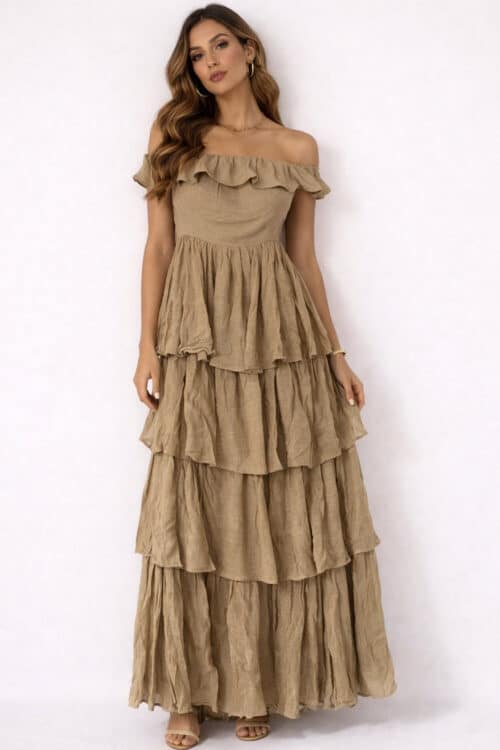 Island Escape Tiered Strapless Dress