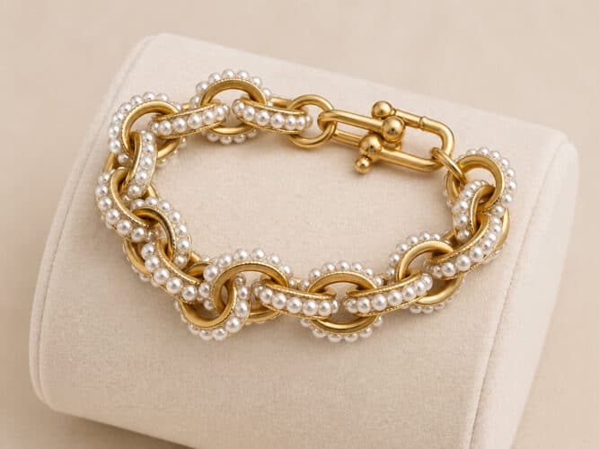 Gold Pearls Bracelet