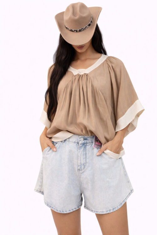 CoCo Cowgirl Taupe Top